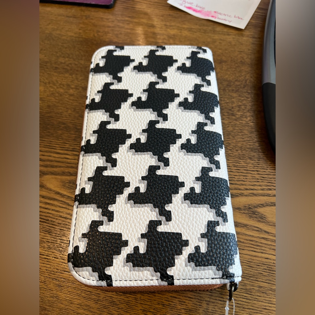 Thirty-One Black And White Houndstooth All About The Benjamins Wallet | Nwt